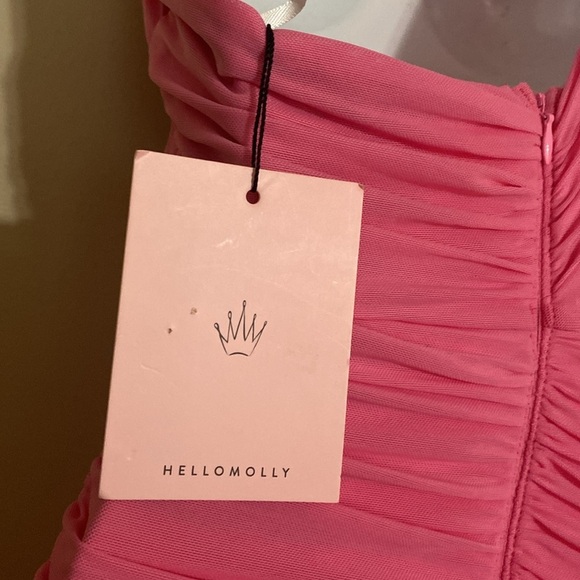 Hello Molly Vibrant Pink One-Shoulder Dress Cutout rushed by omen 6 event Y2K - Picture 12 of 15